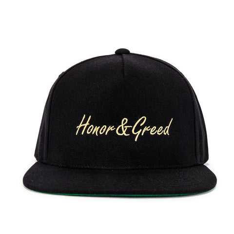 Honor & Greed Classic Snapback - Black / Gold