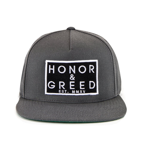 The Honor Design Classic Snapback - Solid Grey / Black