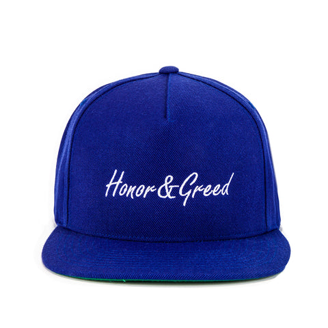 Honor & Greed Classic Snapback - Royal / White