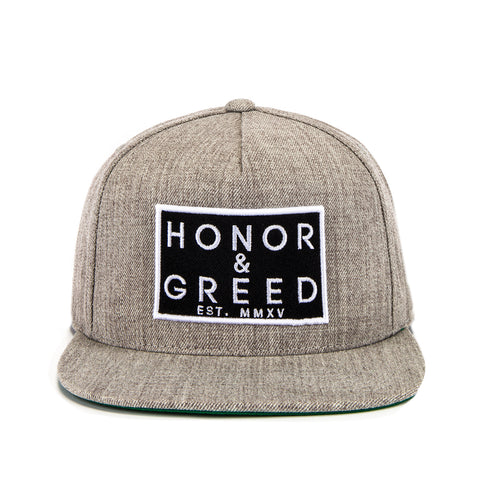 The Honor Design Classic Snapback - Heather Grey / Black